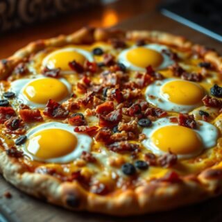 Breakfast Pizza Recipe: Eggs, Bacon, and Cheese