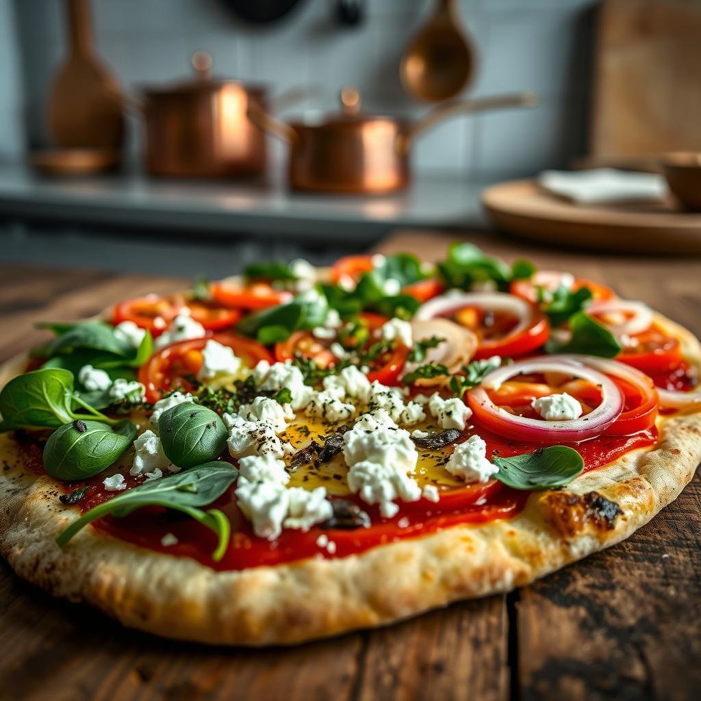 Spinach and Feta Pizza: Mediterranean Style