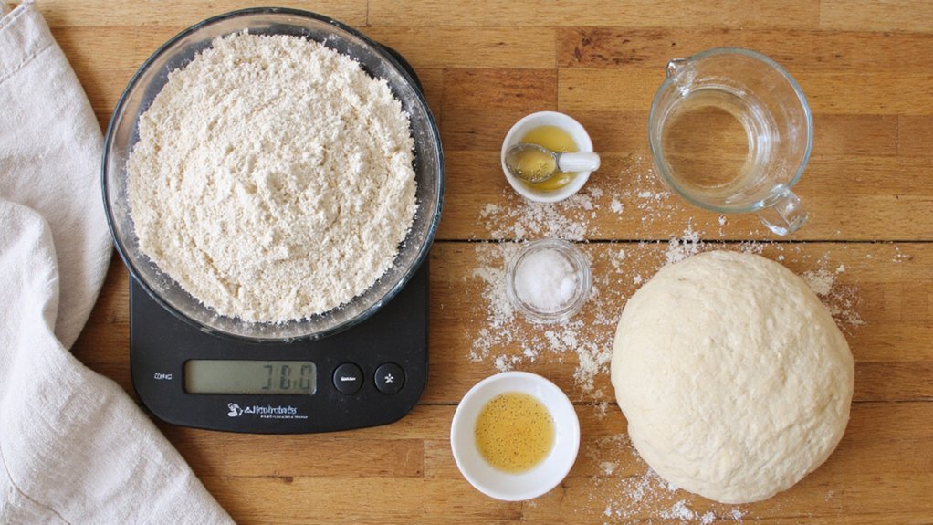 weigh ingredients adjust hydration