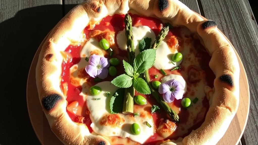 asparagus tips and peas