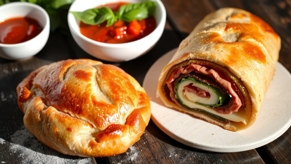 calzone folds stromboli rolls