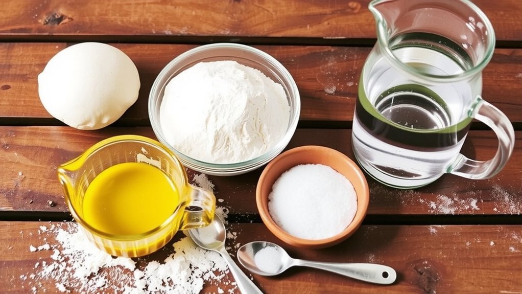 flour water yeast salt