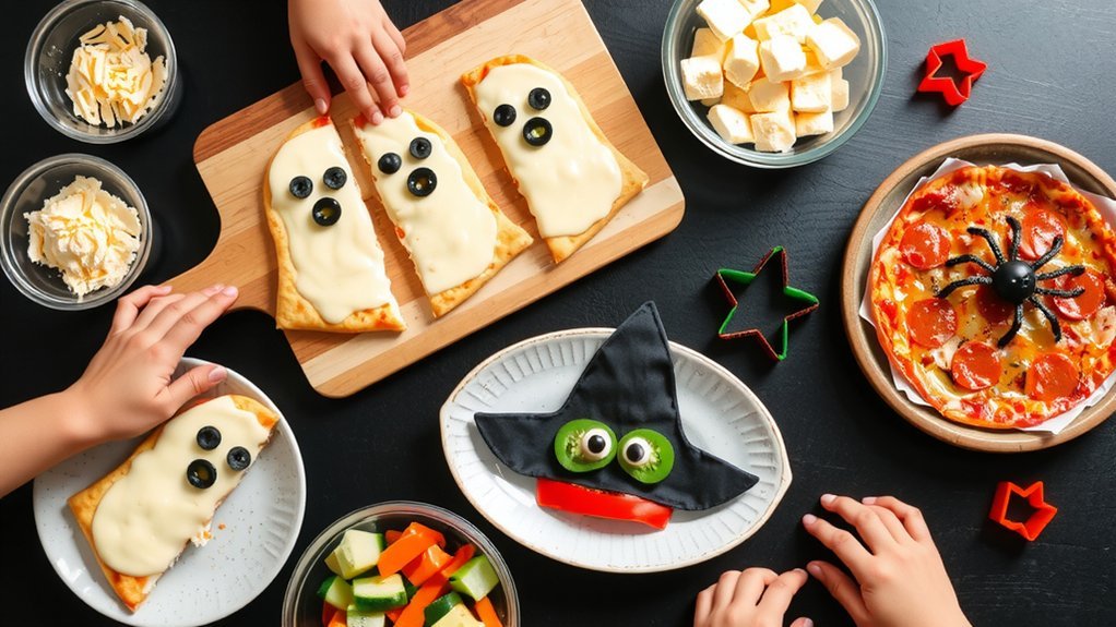 ghostly pizza slices template