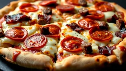 pepperoni sausage bacon pizza