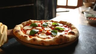 restaurant quality pizza in oven