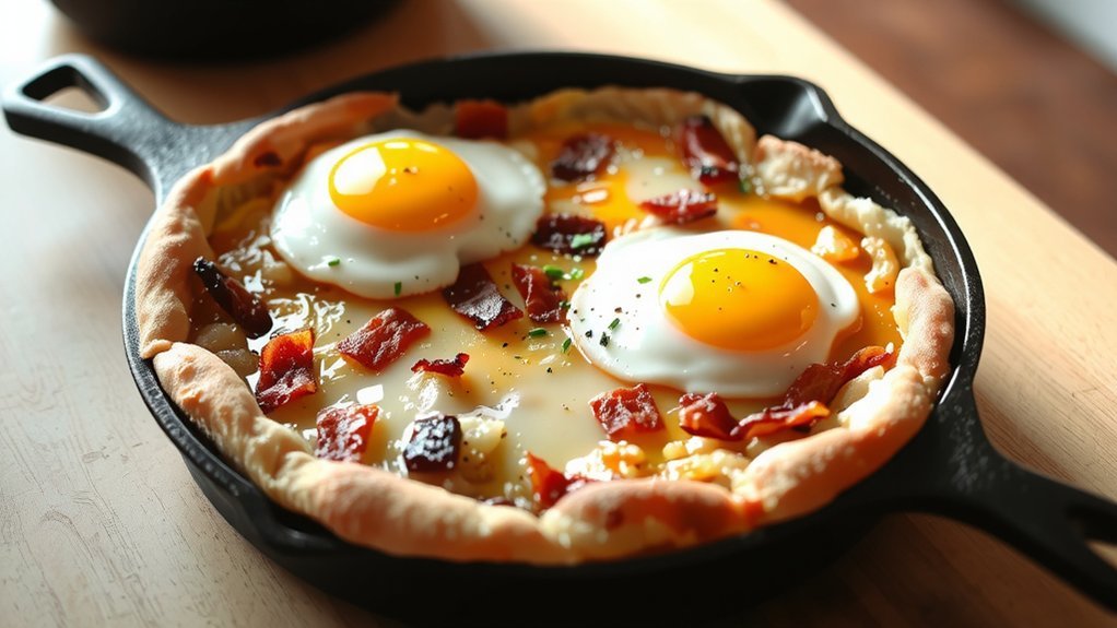 skillet style bacon egg hashbrowns