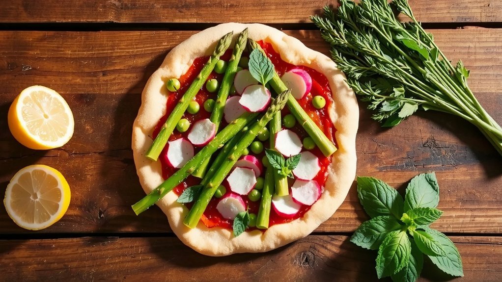 spring toppings on dough