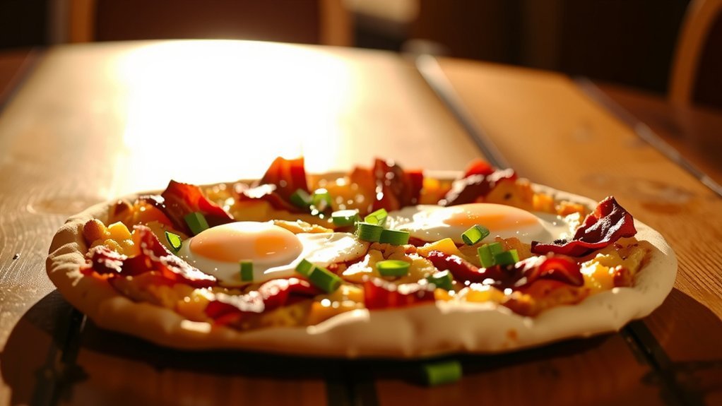 sunrise bacon egg pizza