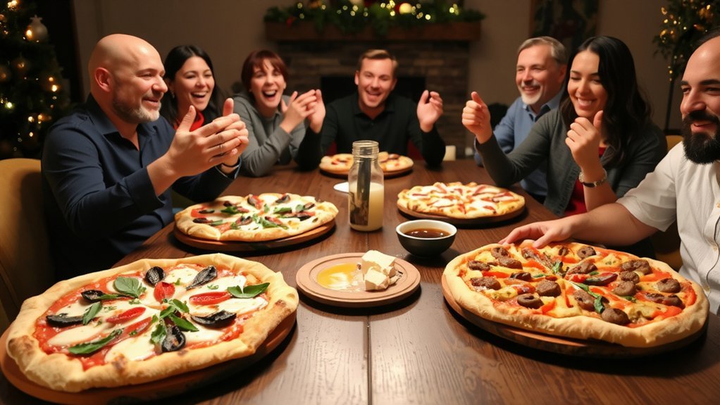 varied pizzas calm service