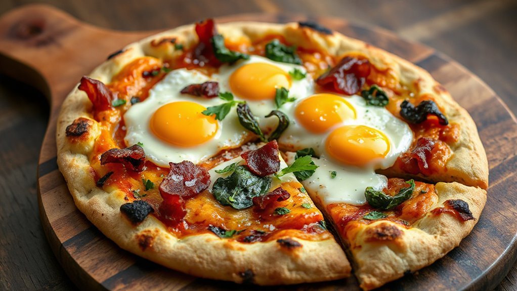 creative breakfast pizza presentation