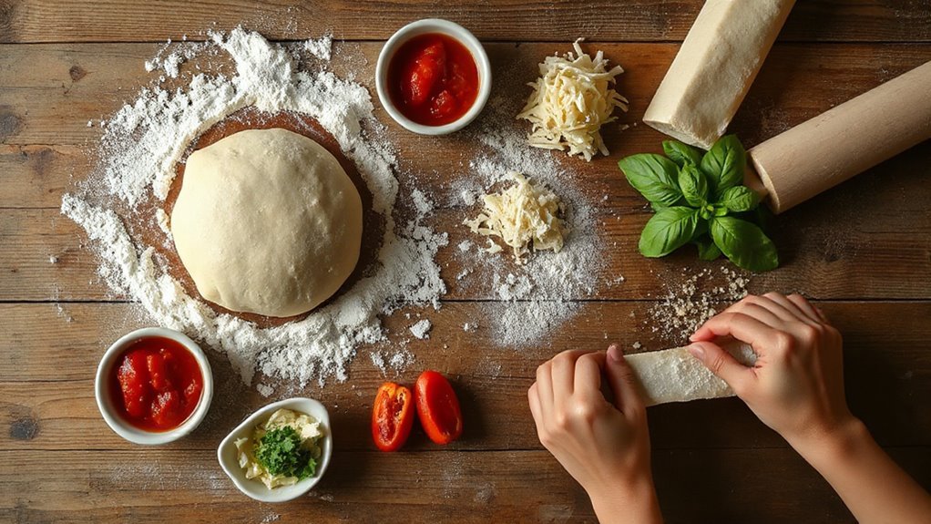 gather ingredients for pizza