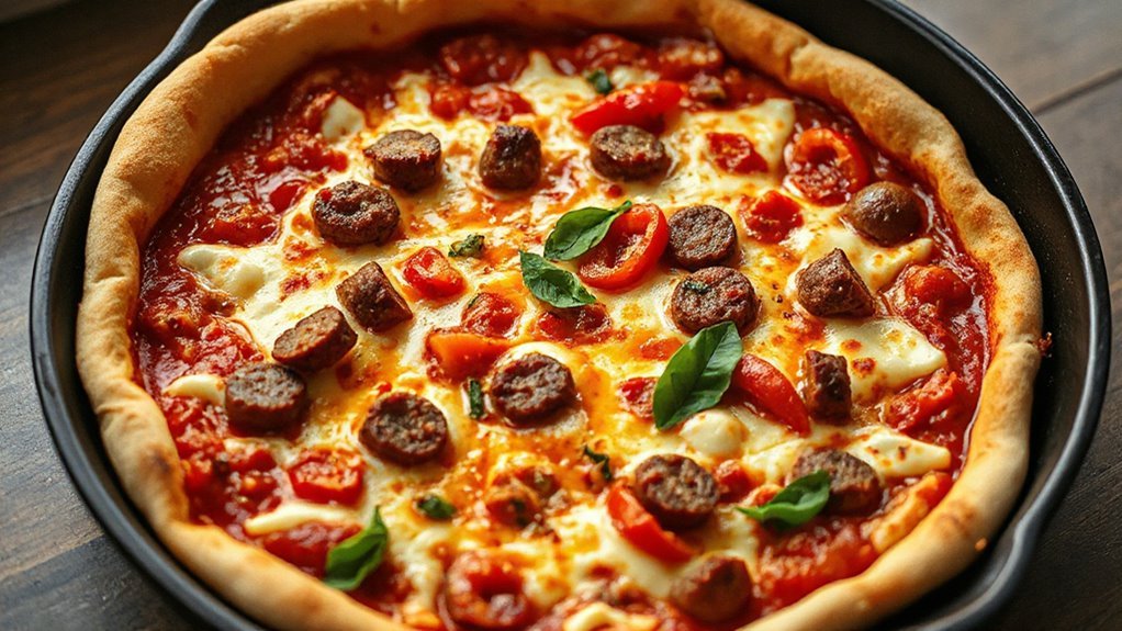 layer cheese sauce toppings