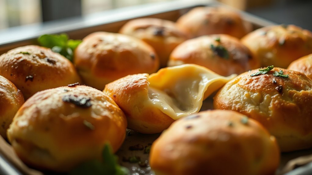 perfectly cooked pizza rolls