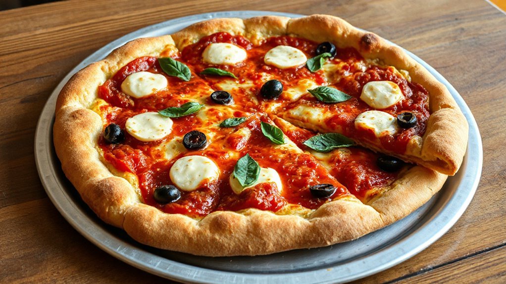 thick rectangular hearty pizza